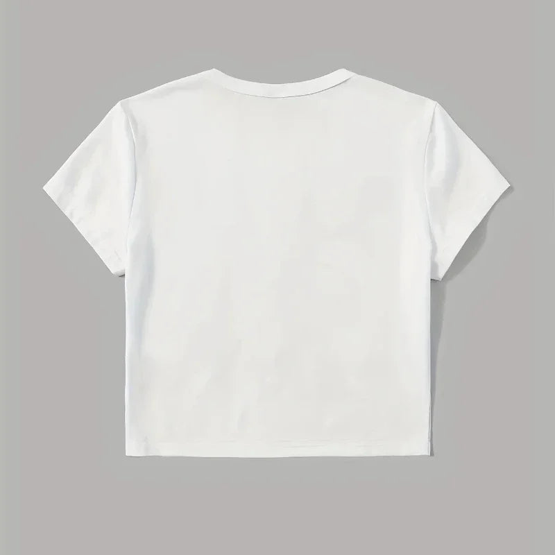 Grunge Star Print Y2K Crop T-Shirt