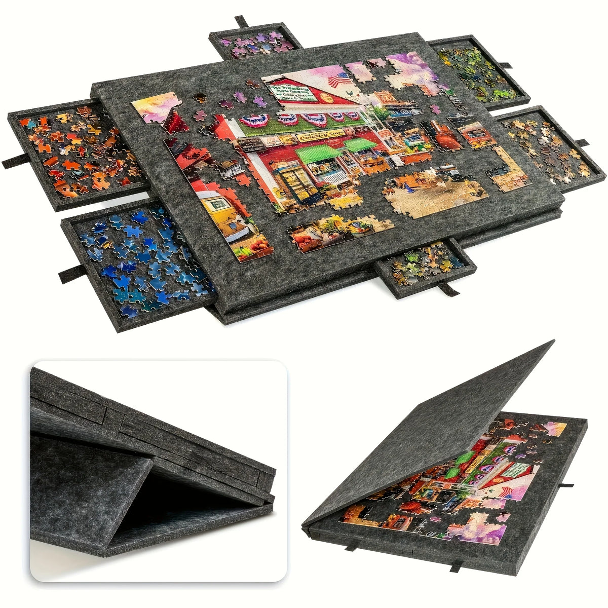6-Drawer Collapsible Storage Organizer with Felt Top
