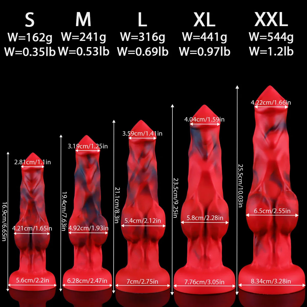 Large Knotted Animal-Style Dildo & Plug