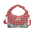Lace Plaid Bow Shoulder Bag