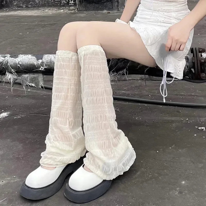 Lace Mesh Japanese-Style Y2K Leg Warmers