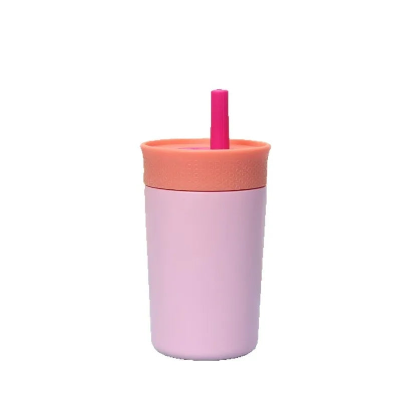 Colorful Insulated Tumbler With Straw, Stainless Steel & Silicone Travel Cup, Leak-Proof Portable Water Bottle For Kids & Adults