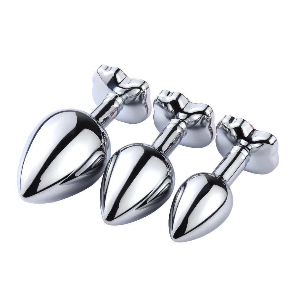 Cat-Face Jewel-Base Stainless Steel Anal Plug