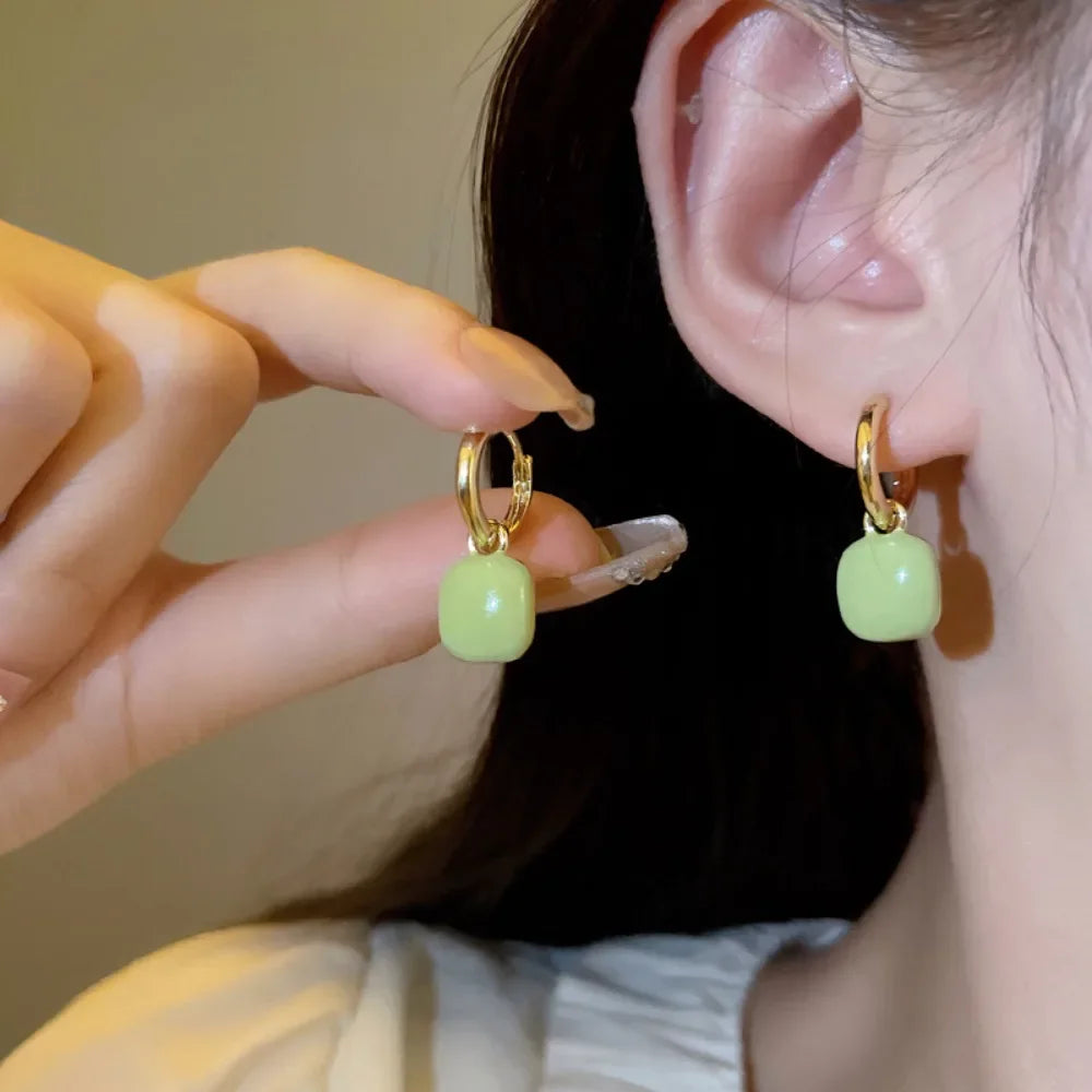 Heart & Square Geometric Drop Earrings
