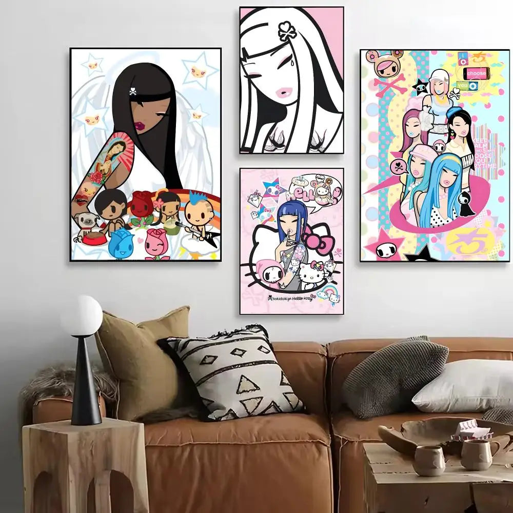 Tokidoki Retro Self-Adhesive Wall Poster