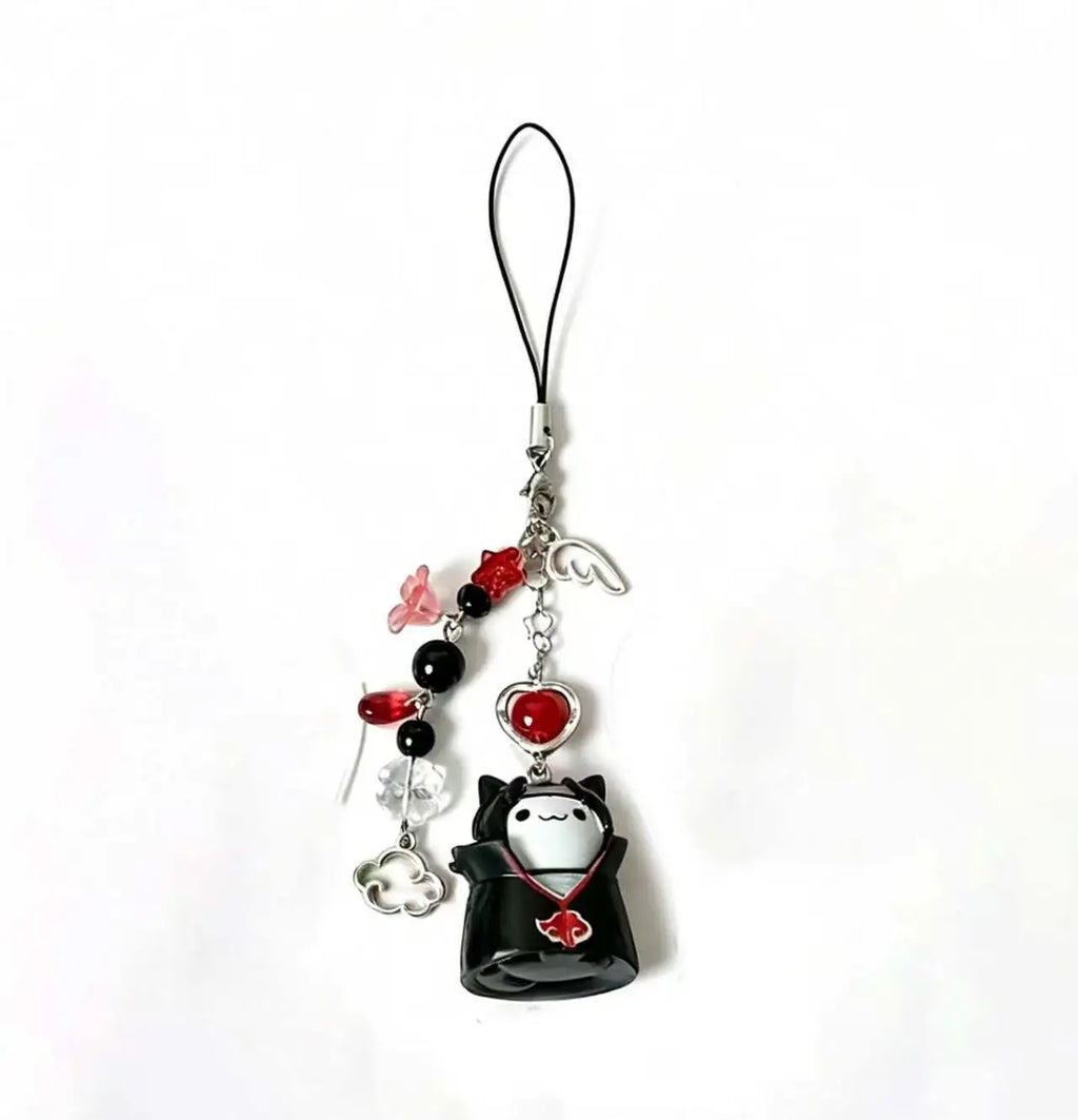 Hidden Leaf Ninja Cat Beaded Phone Charm