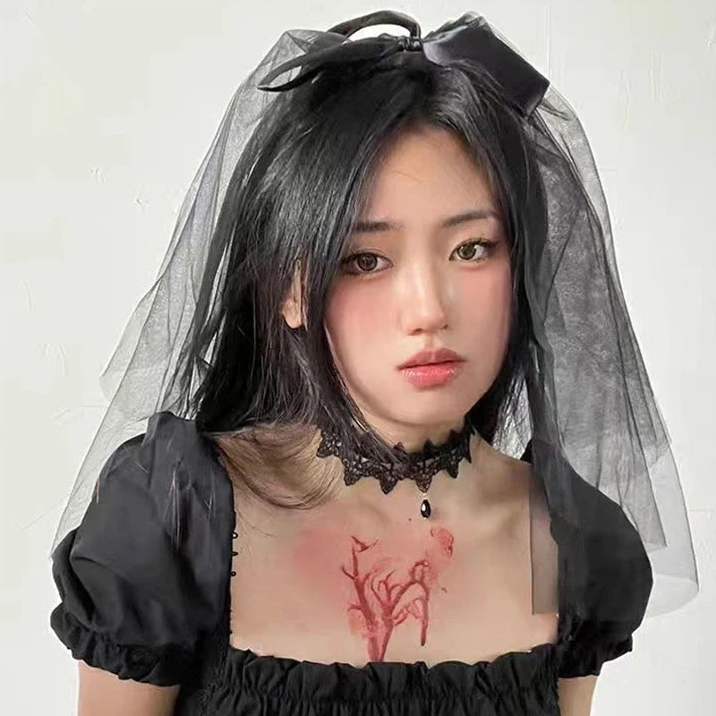 Sexy Hollow Neck Accessory Burgundy Dark Gothic Punk Lace Velvet Lace Collar Choker Lace Strap Collarbone Chain Party Accessory