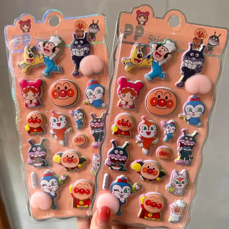 Anpanman Cartoon Anime Peripheral Stickers Diy Toy Pinch Music Creative Decompression Stickers Birthday Gifts for Boys and Girls
