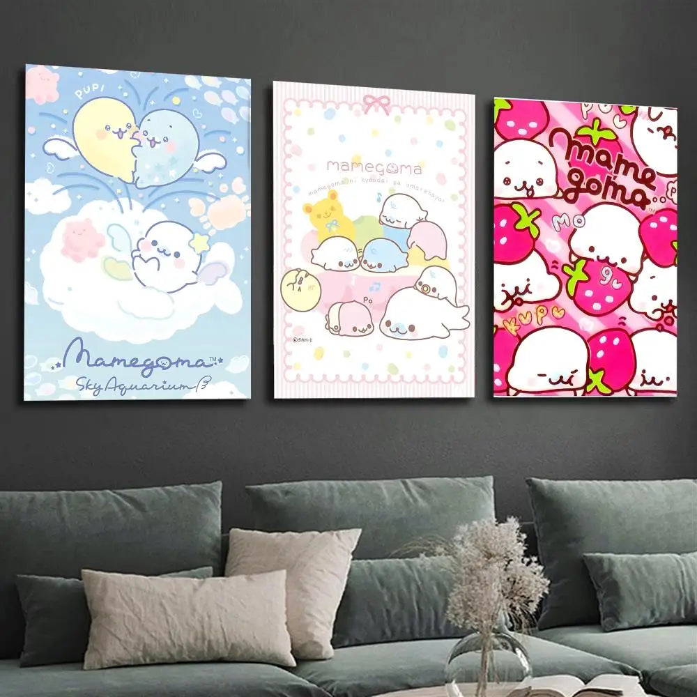 Mamegoma Kawaii Self-Adhesive Wall Poster