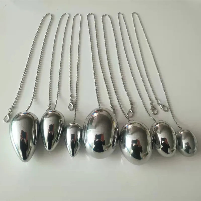 Stainless Steel Anal Plug with Bead Chain