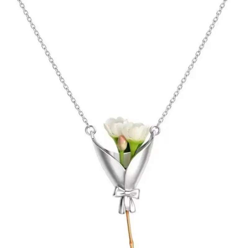 Bouquet Accent Necklace, Earrings & Ring Jewelry Set