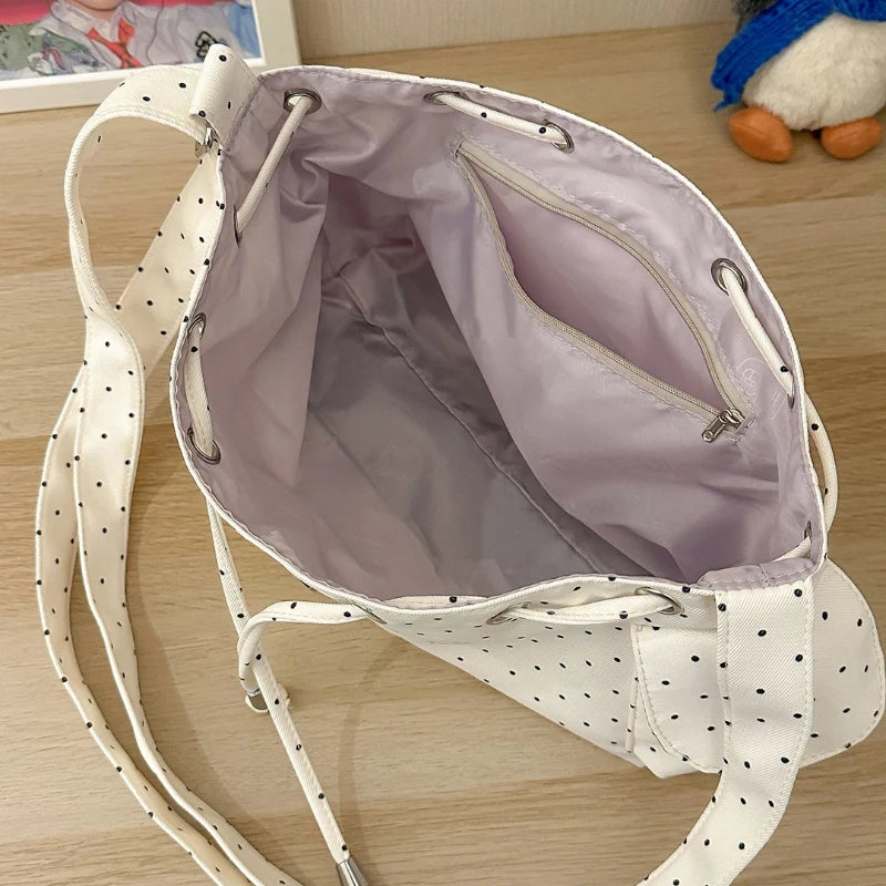 Polka Dot Lace Bow Crossbody Bag