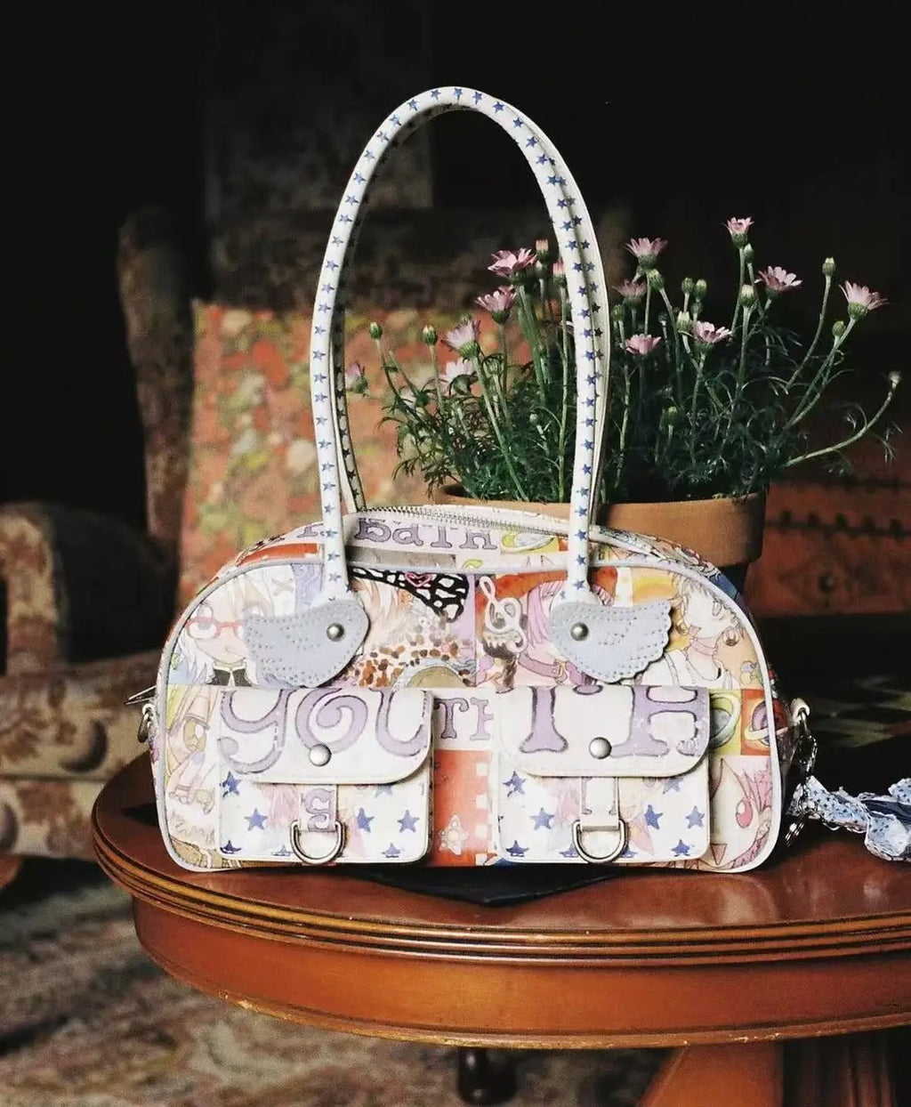 Kawaii Y2K Graffiti Boston Bag