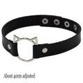 Choker Collar Necklace Woman Black Punk Sexy PU Leather Heart Lock Key Spike Chocker Gothic Cosplay Accessories Party Jewelry