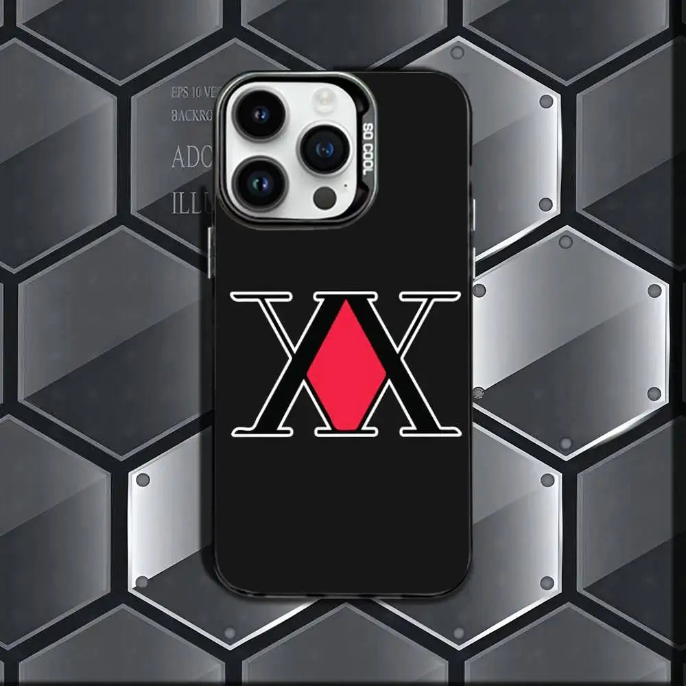 H-Hxh Hunter X H-Hunter License Phone Case IMD Phone Case For IPhone 17,16,15,14,13,12,11 Pro Max Plus Color Silver Cover BLACK