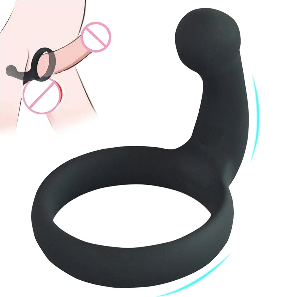 Silicone Prostate Massager with Ring