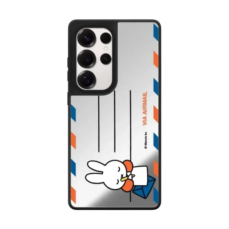Kawaii Miffy Phone Case Cute Cartoon Design MagSafe S25ultra S24 S23 Mirror Surface Anti-drop Protection Case