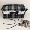 Lace Bow Canvas Makeup Bag