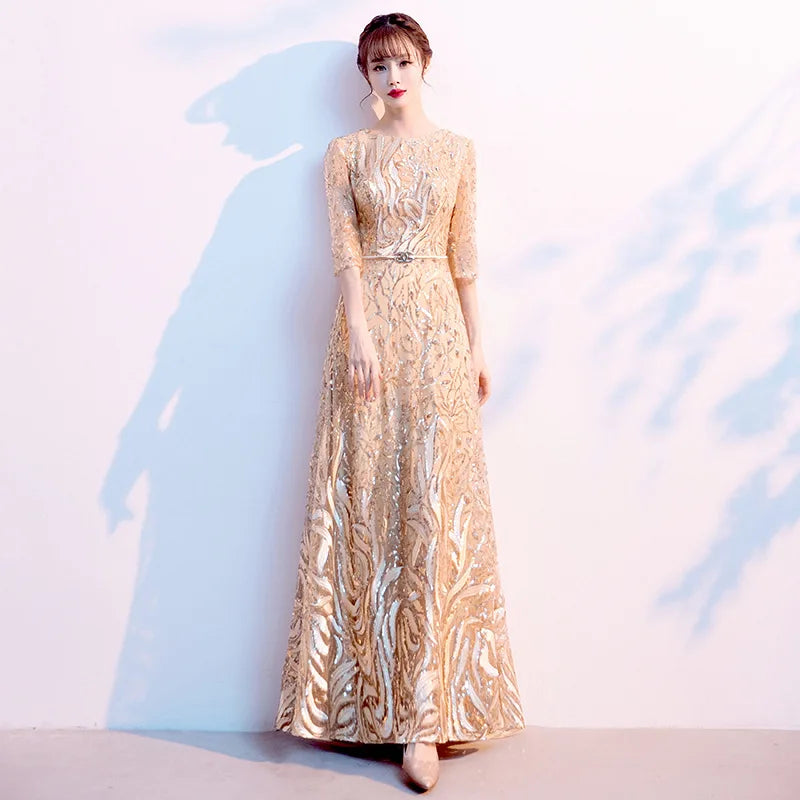 Women's Sequin A-Line Formal Dress