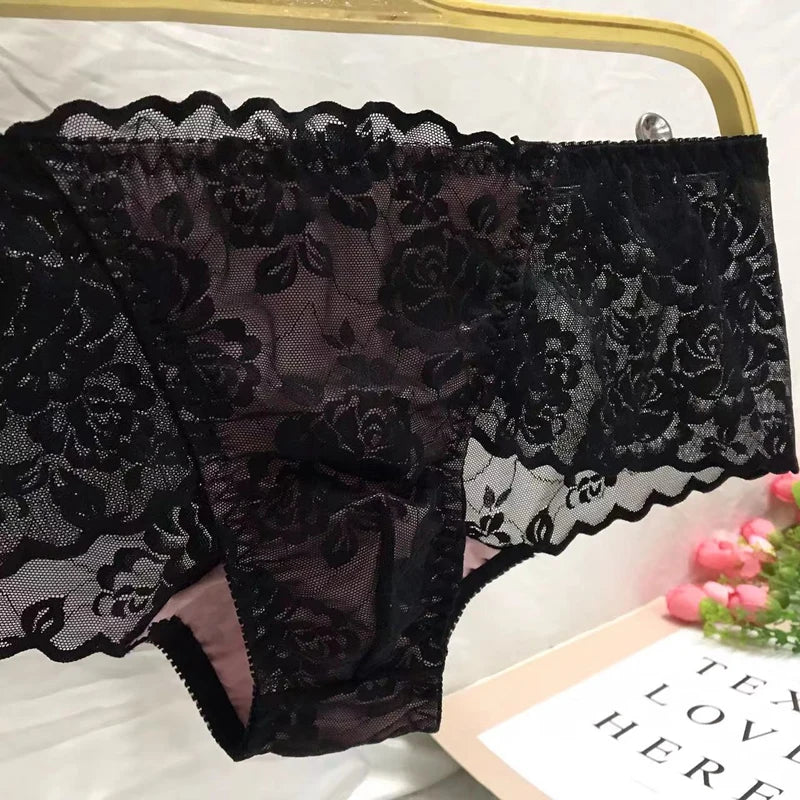 Sexy Flower Mens Underwear Sissy Male Gay Briefs Crossdress Lingerie Panties Men Lace Frill Underpants