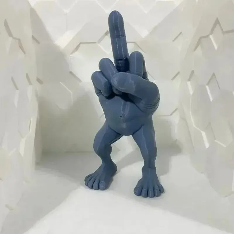 Funny Legged Middle Finger Resin Figurine 8cm Creative Prank Desk Ornament Novelty Office Desktop Decor Holiday Gag Gift