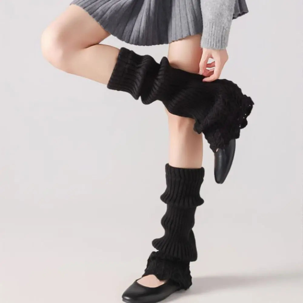 Thick Knit Solid Color JK Leg Warmers