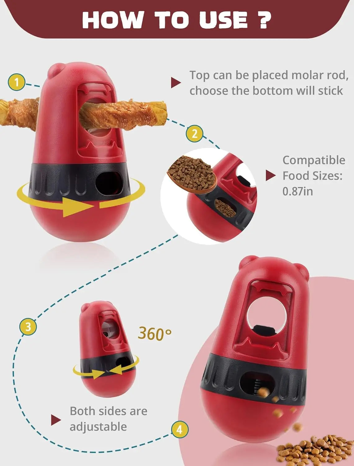 Interactive Slow-Feeder Treat Ball for Dogs & Cats