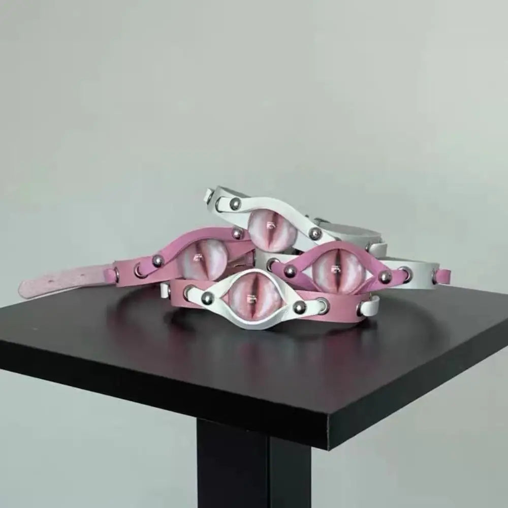 Fashion Evil Eyes Leather Choker Punk Aesthetic Harajuku Women Jewelry Grunge Rock Goth Necklace