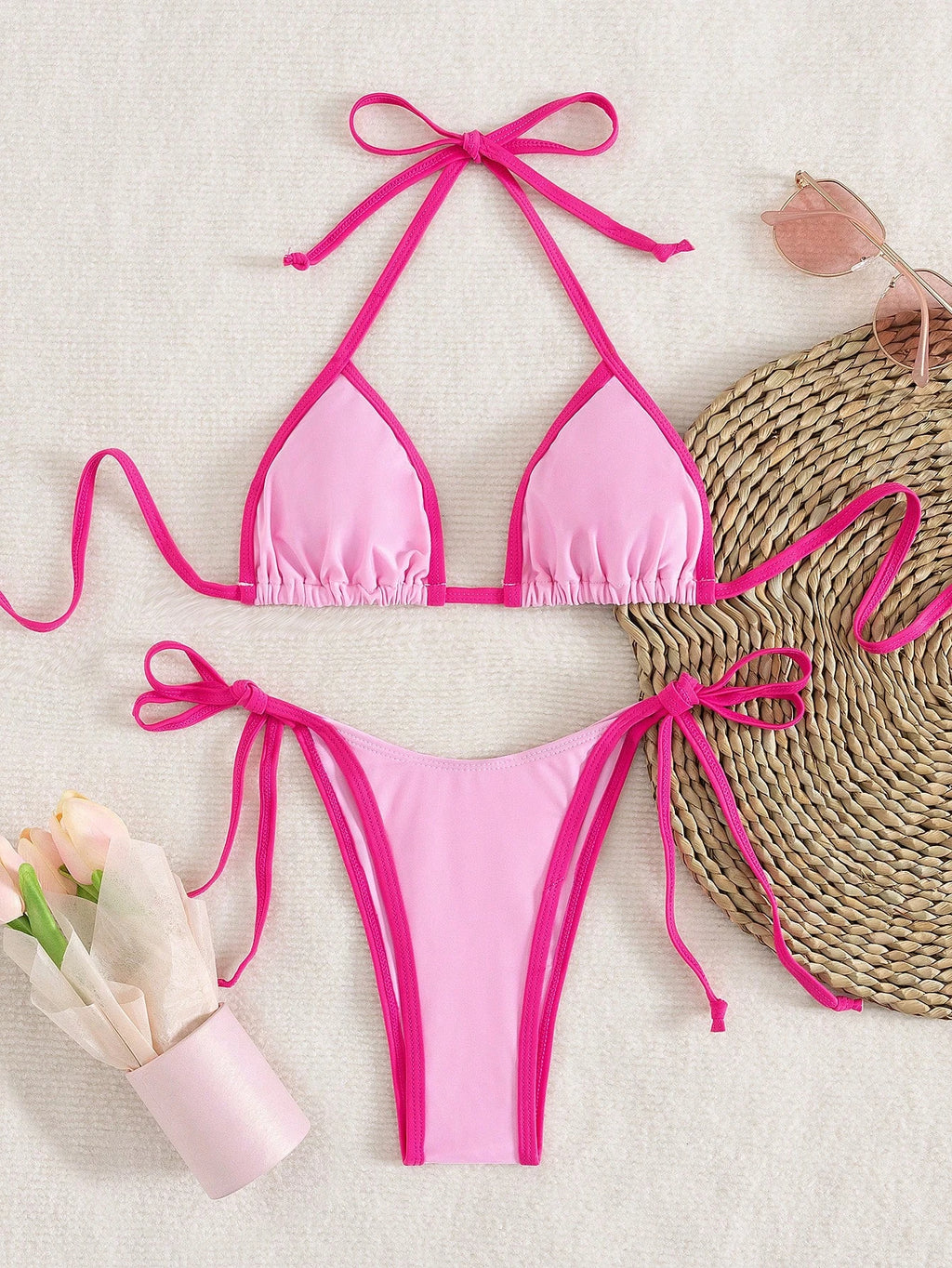 Sexy  Contrast Color Separates Micro Bikini 2026 Women's Swimsuit Female Swimwear Mini Thong Bikinis Set Two-piece Bathing Suit