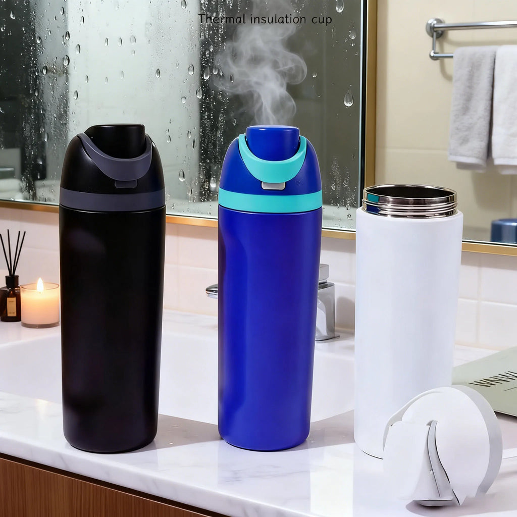 Large Capacity Double Wall Insulated Sports Water Bottle, Long Lasting Temperature Lock Tumbler for Outdoor Fitness Travel