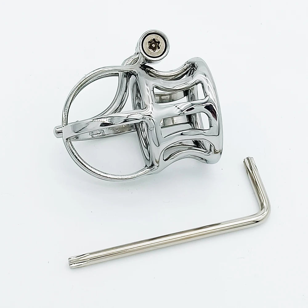 Crown-Style Stainless Steel Chastity Cage