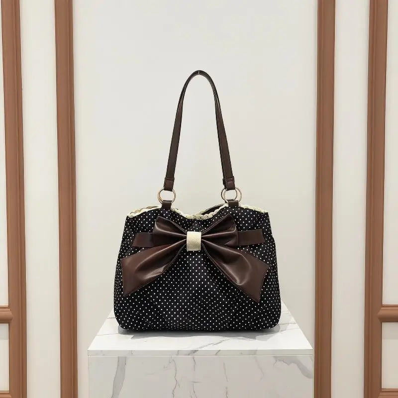 Vintage Polka Dot Bow Shoulder Bag