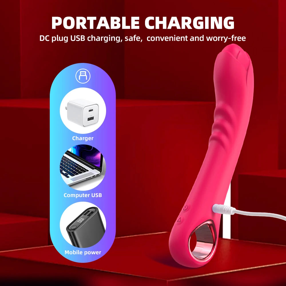 Rose Vibrator Dildo Massager Wand Clitoris Stimulator 10 Frequency Vibrating Penis Adult Women Vagina Massage Female Sex Toy
