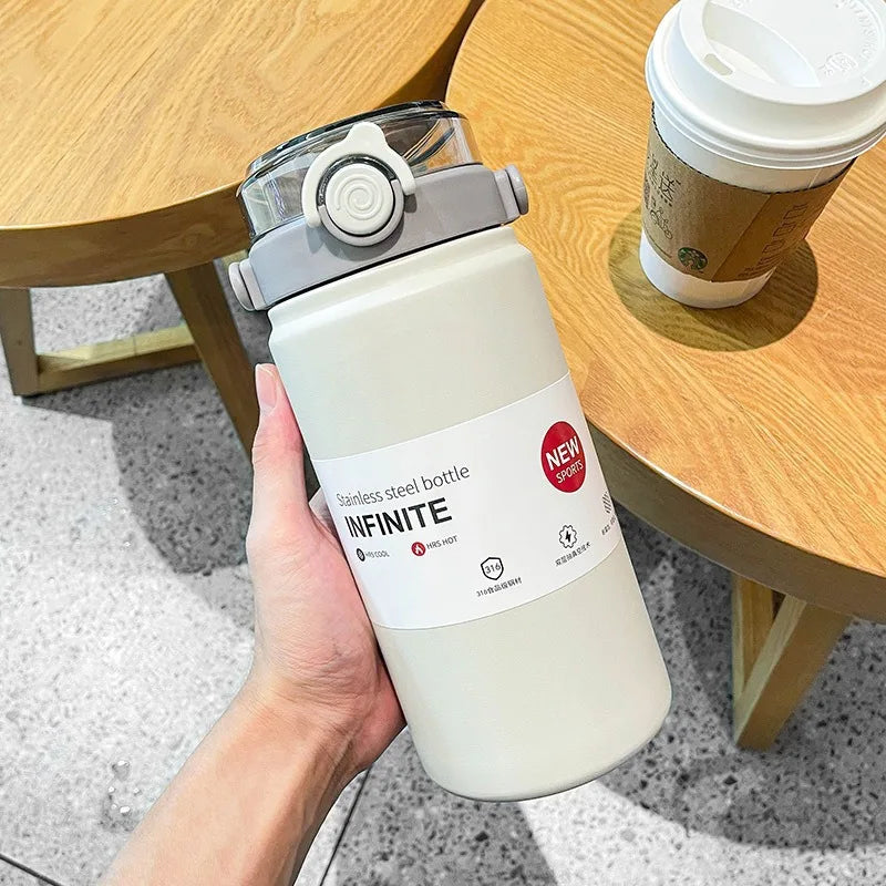 1 L Stainless Steel Insulated Tumbler with Handle & Straw