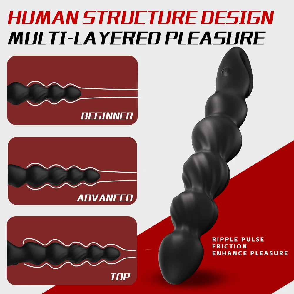 Vibrating Silicone Anal Bead Plug