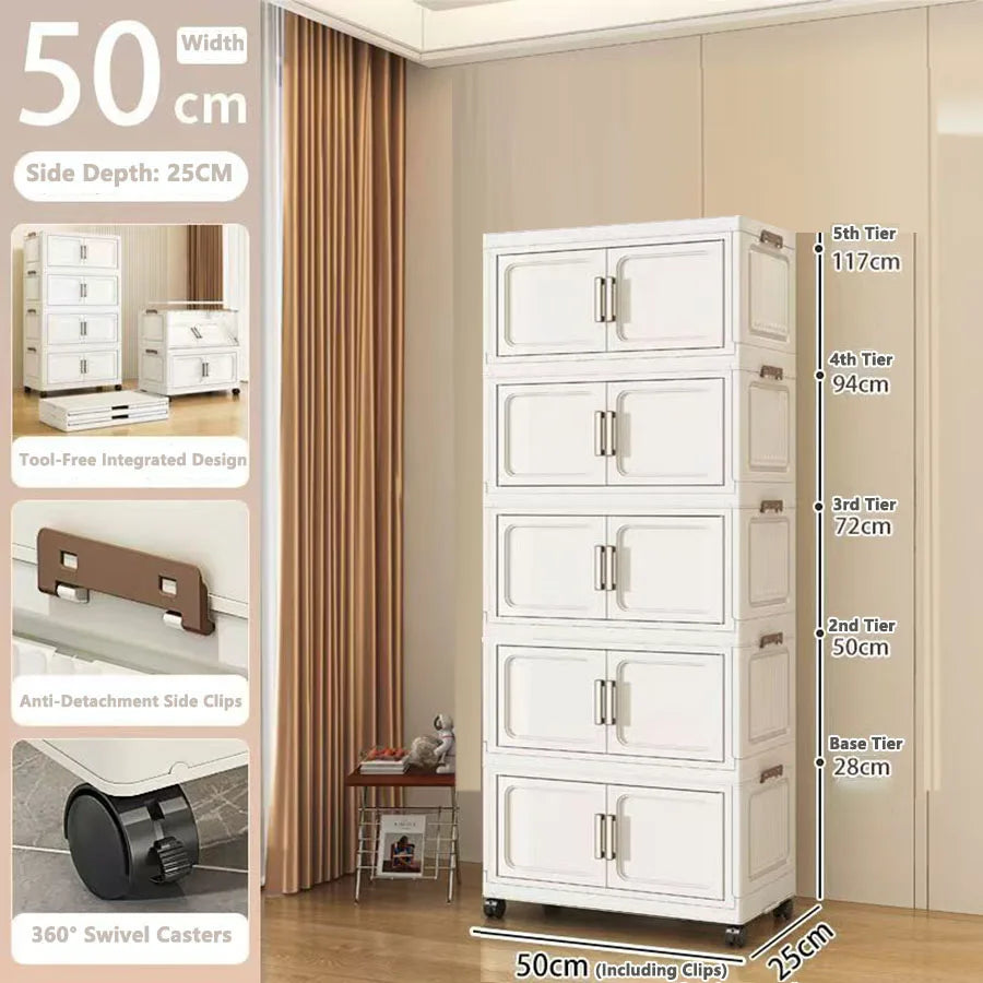 Foldable Multi-Drawer Storage Cabinet