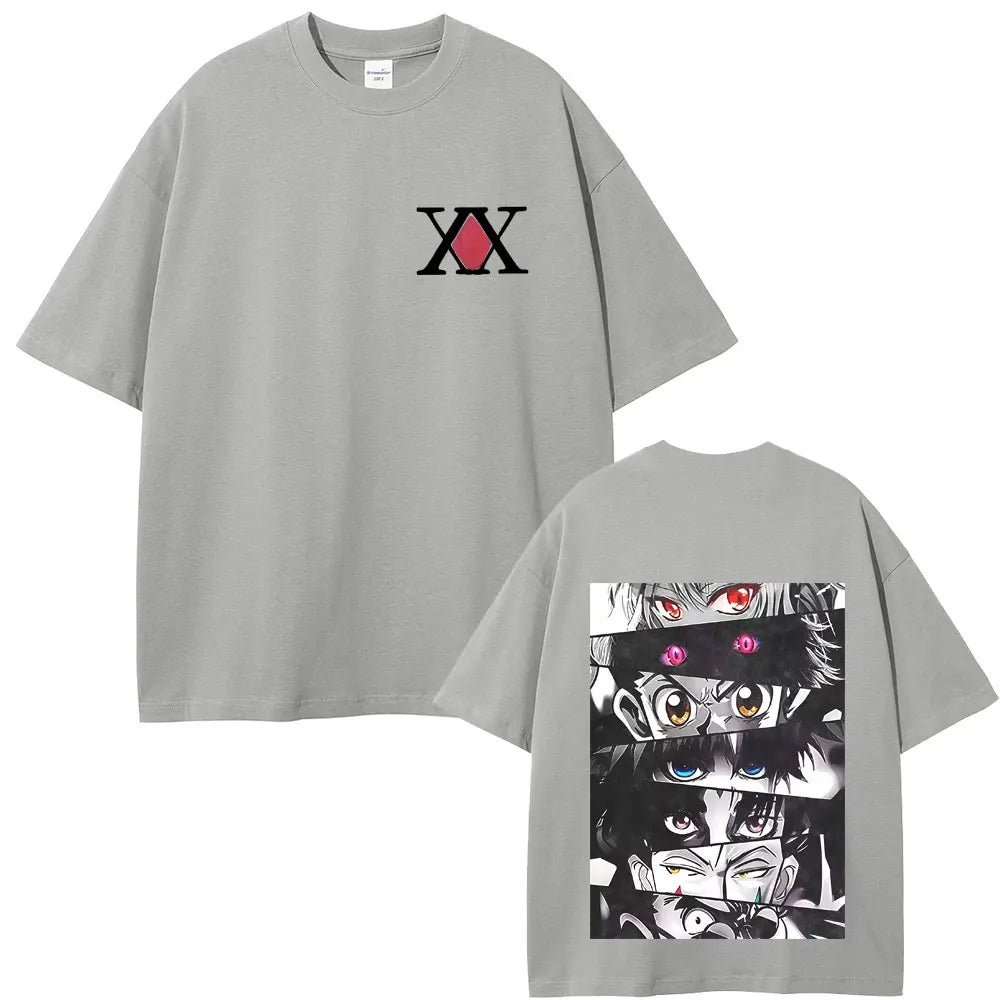 Anime Hunter X Hunter Eyes Graphic T-shirt Men Women High Quality Soft Cotton T Shirts Male Fashion Manga Oversized Streetwear