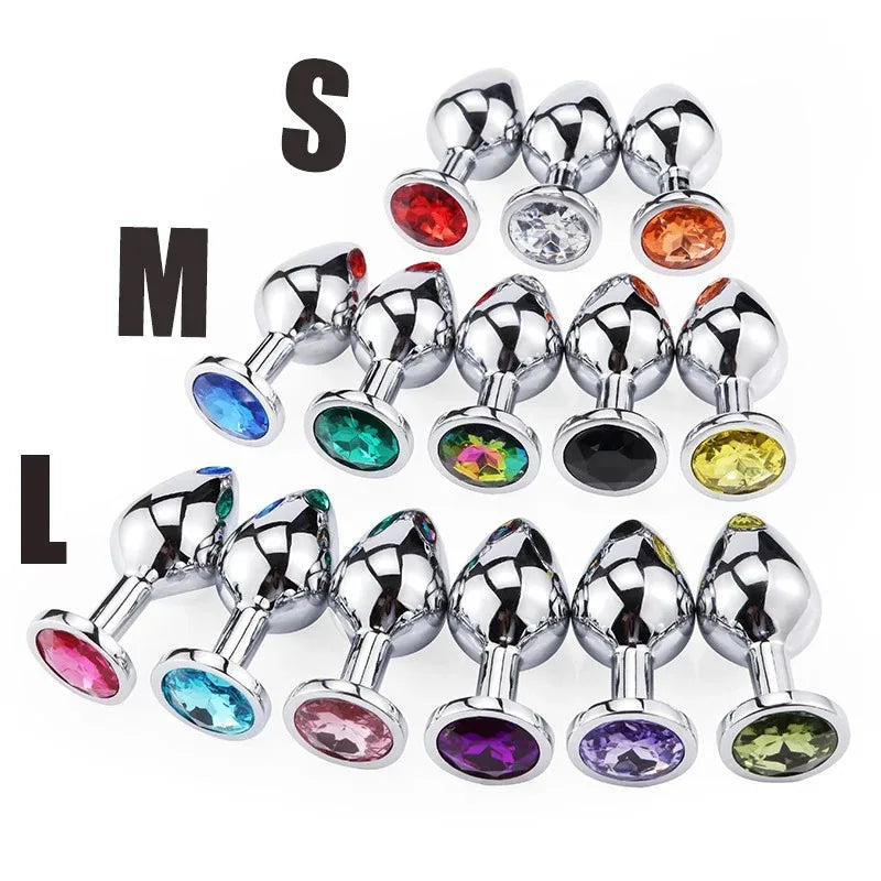 Crystal-Tip Stainless Steel Anal Plug