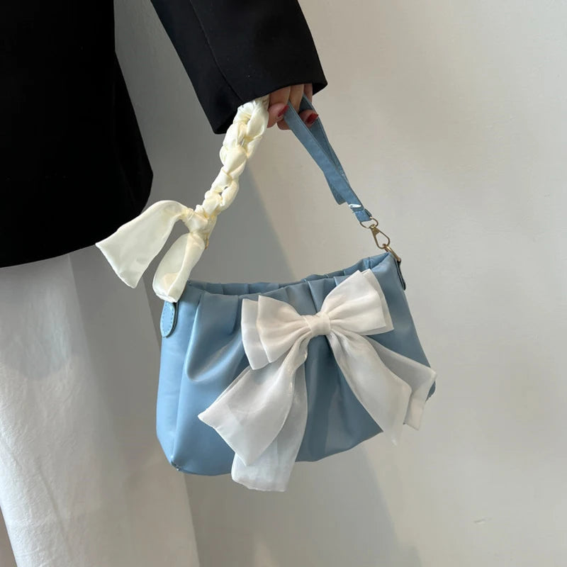 Pleated Bow Shoulder Bag