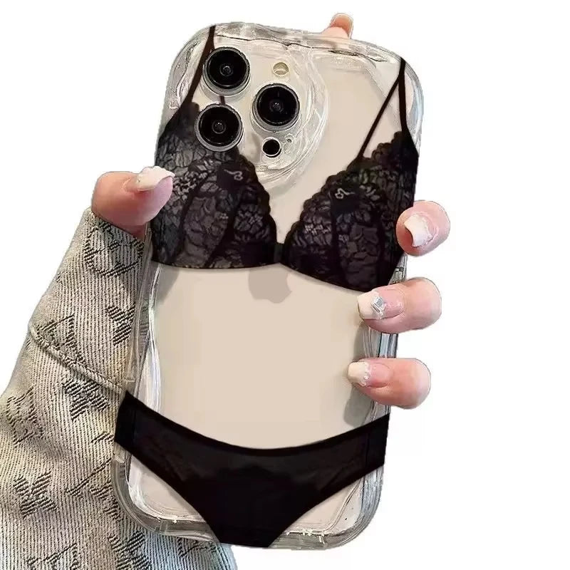 Red Lace Bikini Clear Phone Case for iPhone
