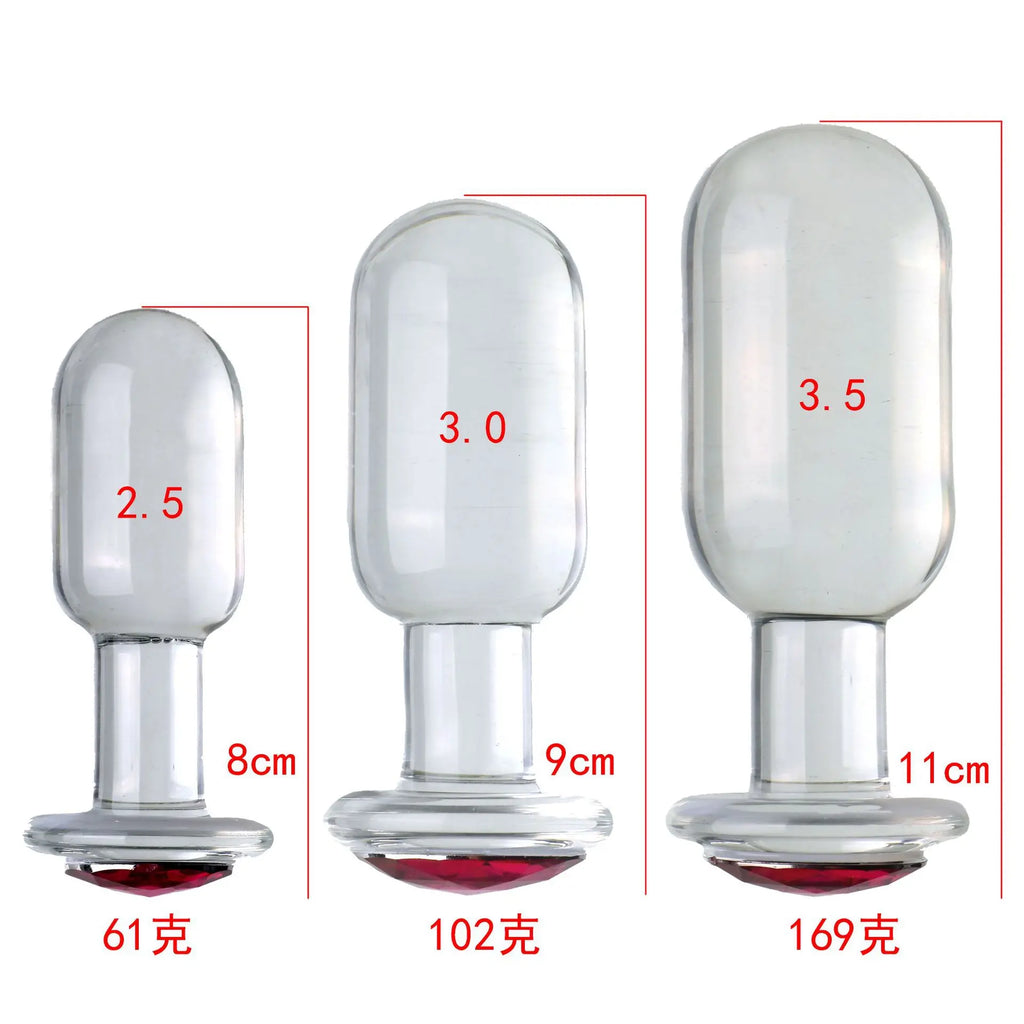 Wearable Crystal Glass Anal Plug