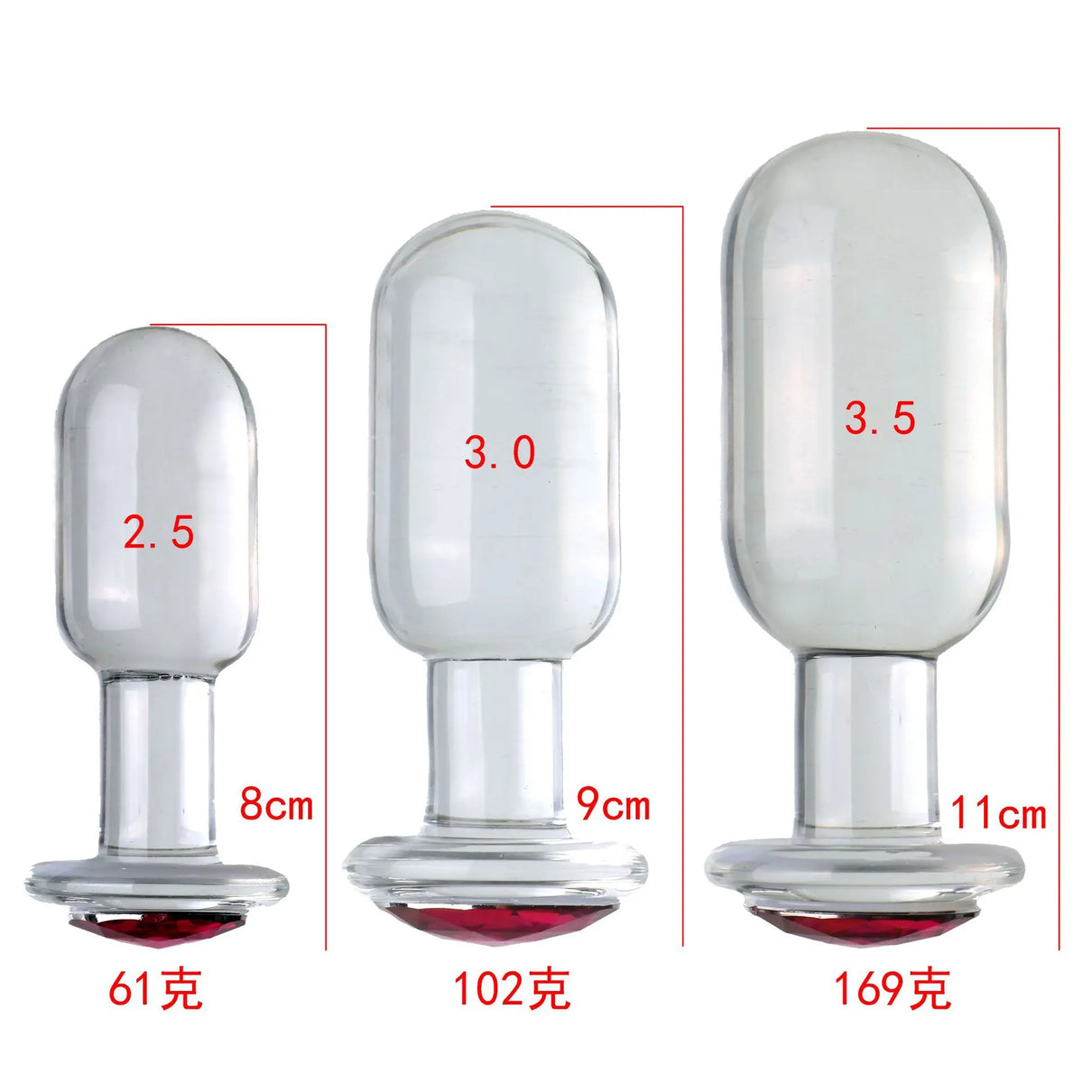 Wearable Crystal Glass Anal Plug