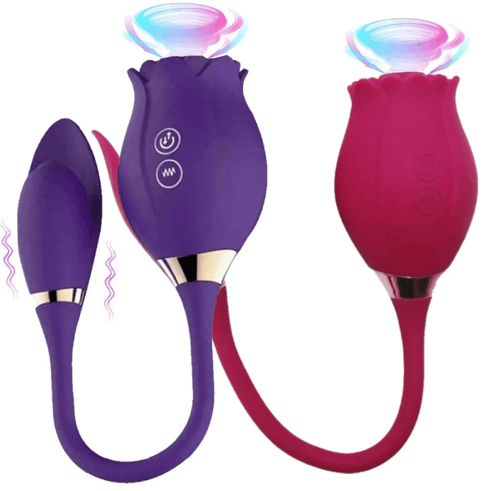 Rose-Sucking Vibrator Silicone Dildo for Women Slaping G Spot Anal Vibrators Stimulator Female Vibrating Egg Adult Toys