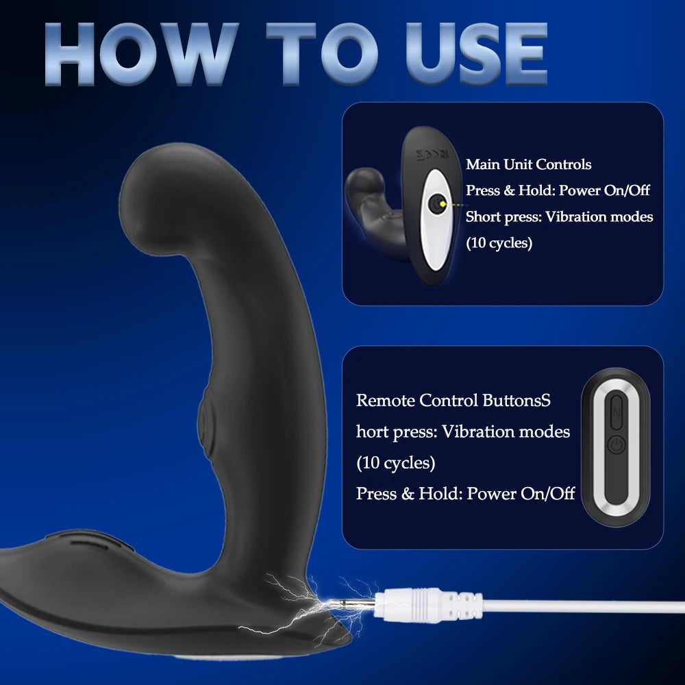 Remote-Control Vibrating Anal Plug – 10 Modes