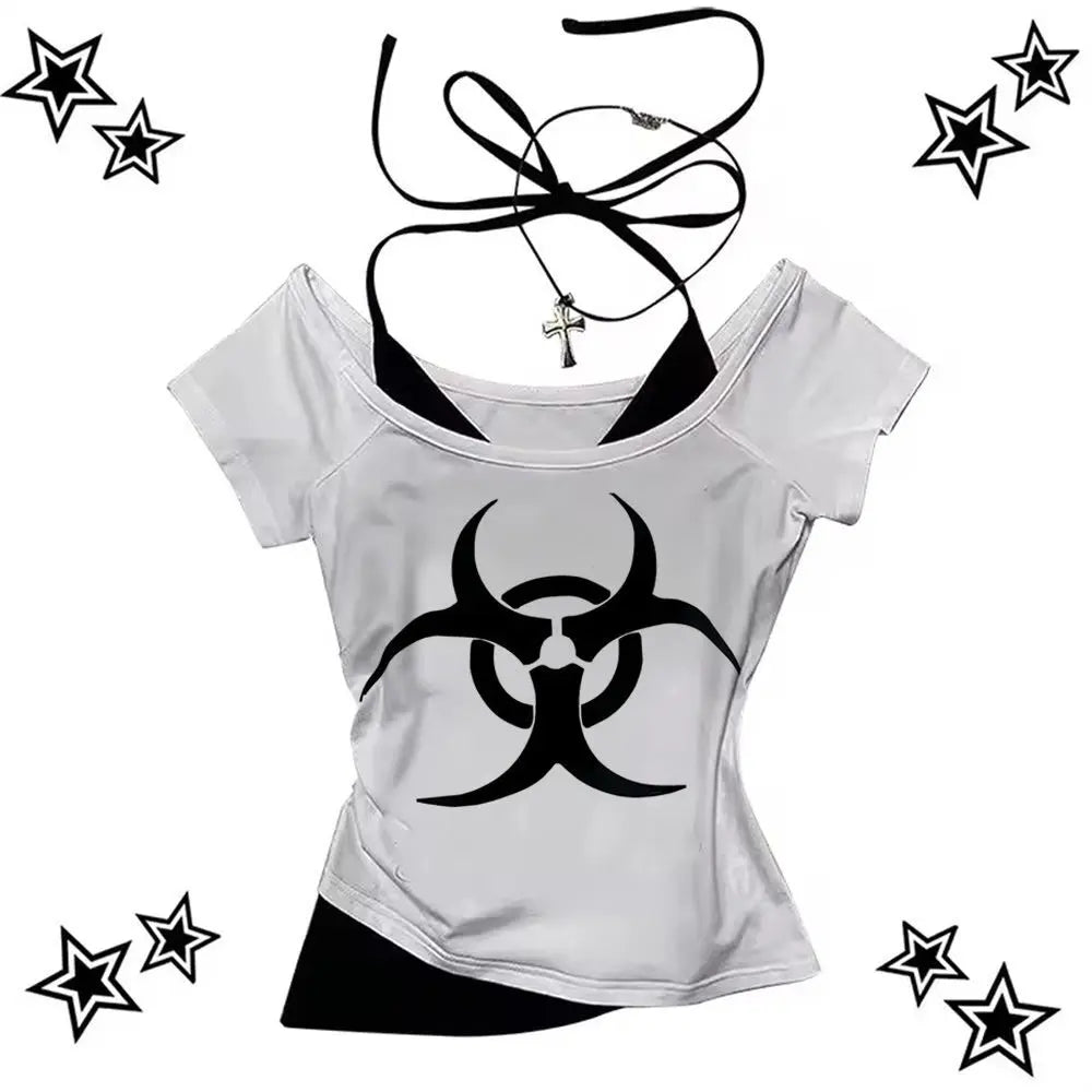 Vintage 2000s Gyaru Y2K Crop Top