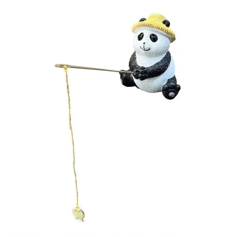 E8BD Funny Frogs Panda Fishing Figurine Resins Garden Statue for Outdoor Decoration and Landscaping Collectible Sculpture