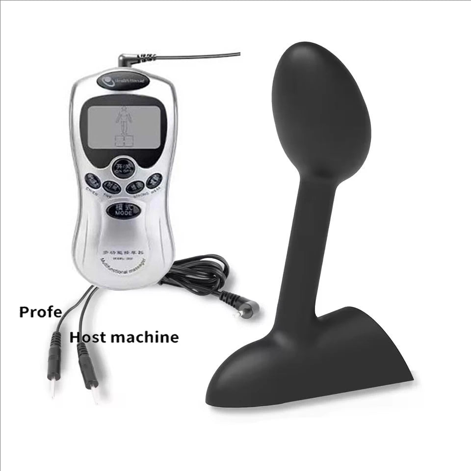 Electric-Stimulation Silicone Anal Bead & Plug