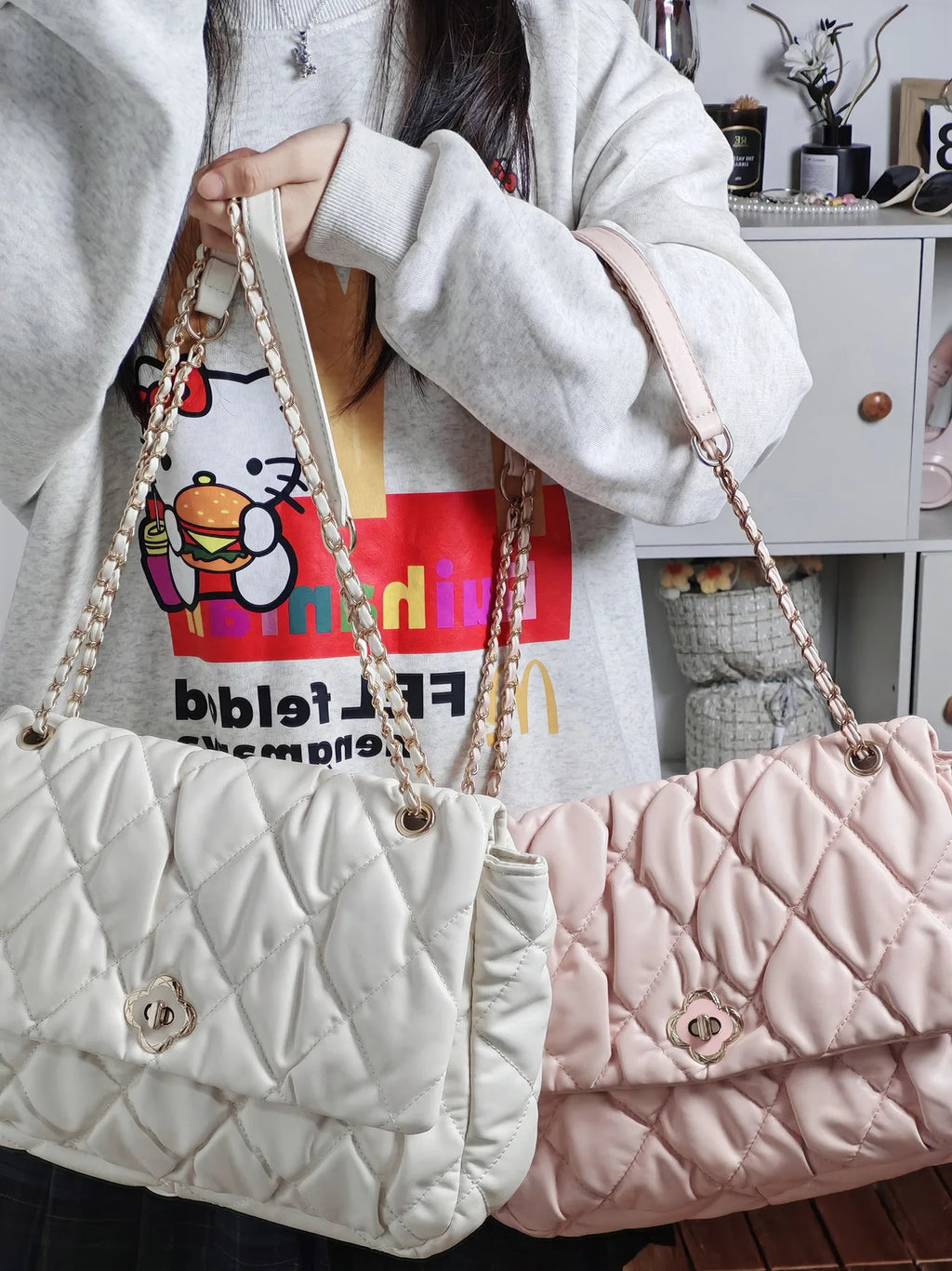 JIAERDI Pink Y2K Shoulder Bag
