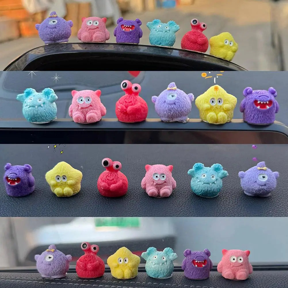 6/8-Piece Kawaii Mini Car & Desk Figurine Set