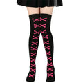 Women's Thigh High Socks Over the Knee Cable Knit Boot Socks, Crossed Bones Long Warm Fashion Leg Warmers Winter